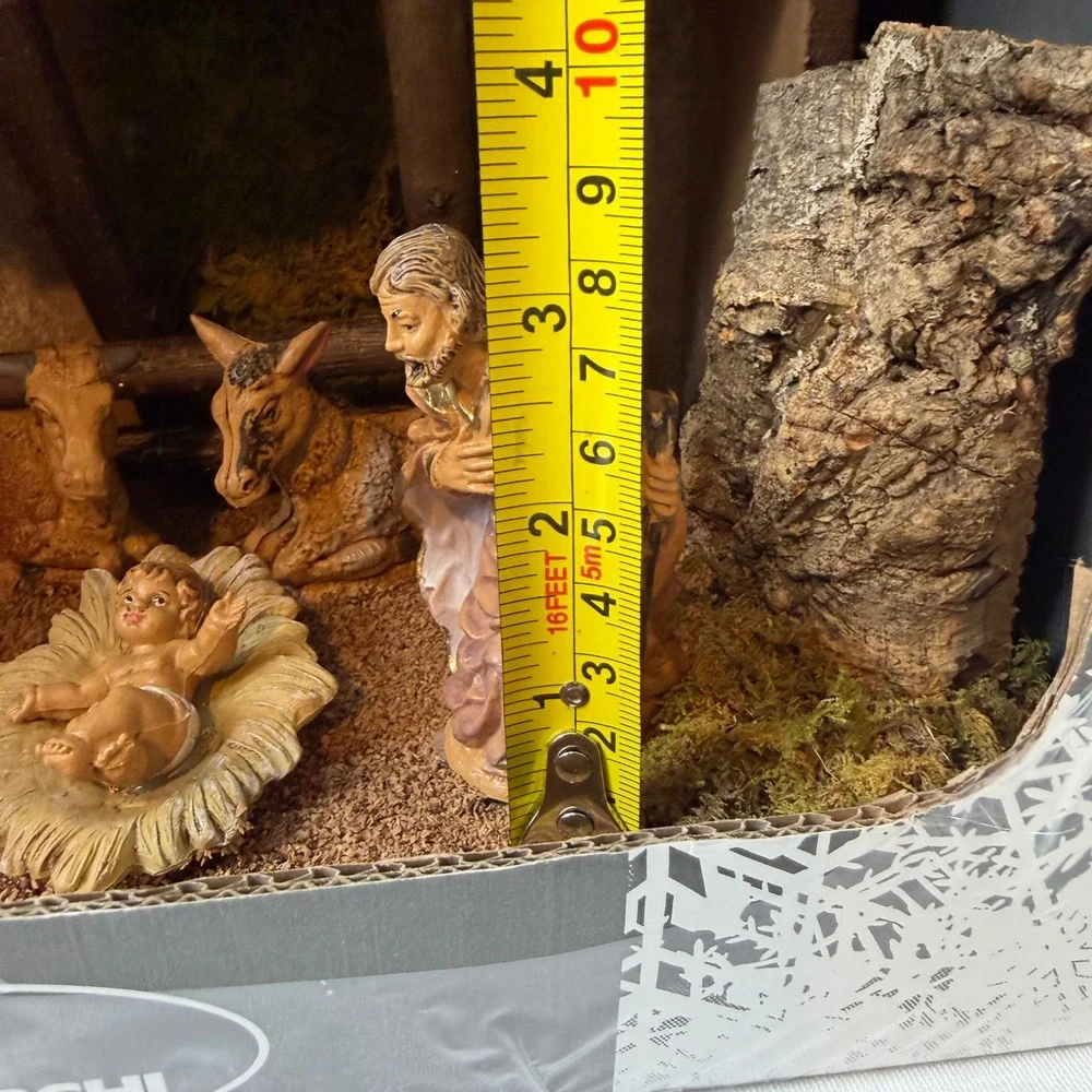 Euromarchi Made In Italy Nativity Hand-Painted Presepe Holy Family Stable NEW - Picture 8 of 12